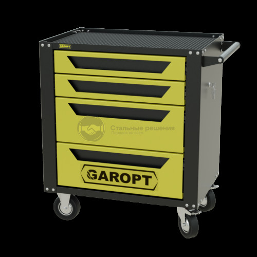 Тележка инструментальная Garopt серия Standart 4 ящика доводчики желтая